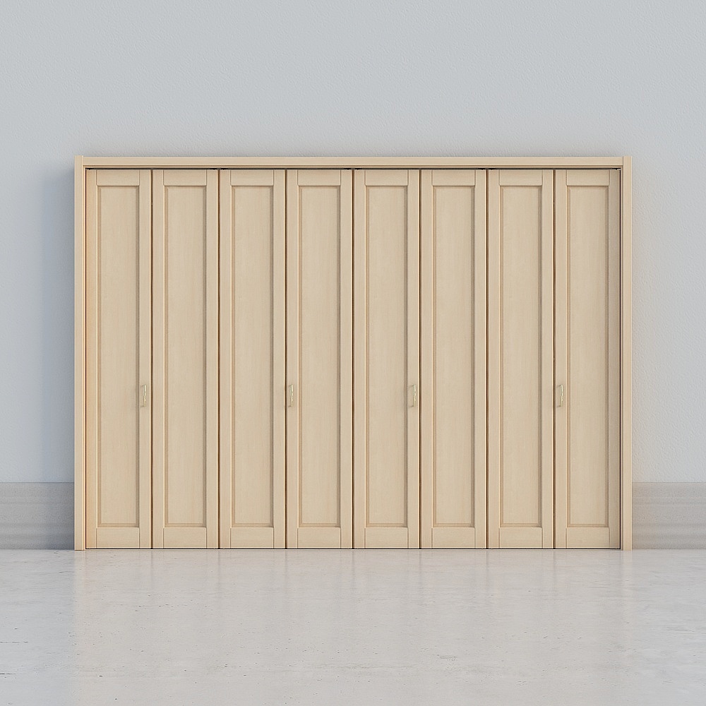 classic bright wooden folding door