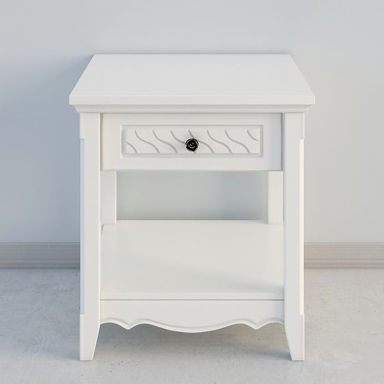 Elegant Low-Polygon Nightstand 3D model
