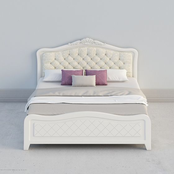 Elegant Low-Poly Bed 3D Model for Modern Interiors