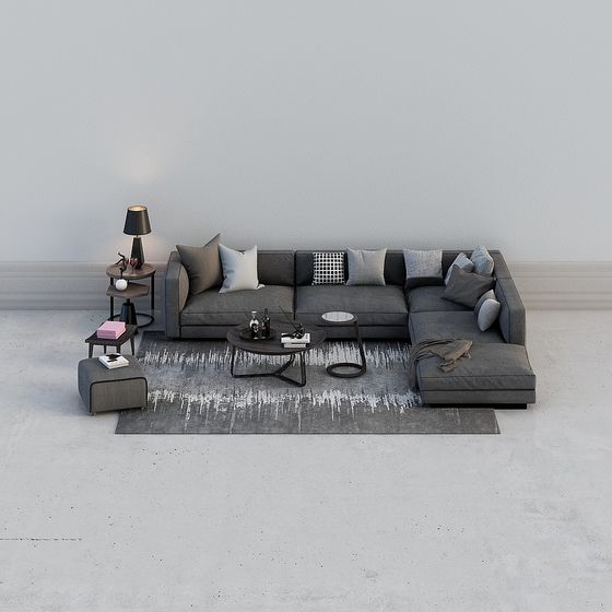 Modern Asian Earth Color Sofa 3D Model for Chic Interiors