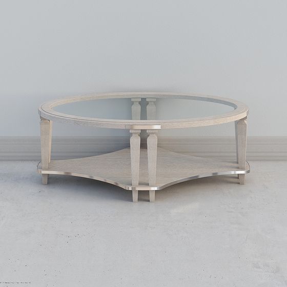 Stylish Round Glass Coffee Table 3D model