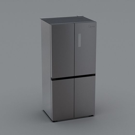 Black Multi-Door Refrigerator 3D Model