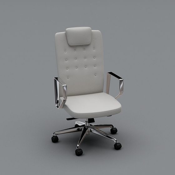 Elegant White Office Chair 3D model