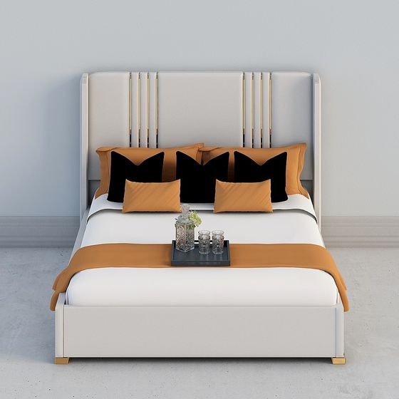 Elegant Modern 3D Bed Model for Creative Projects