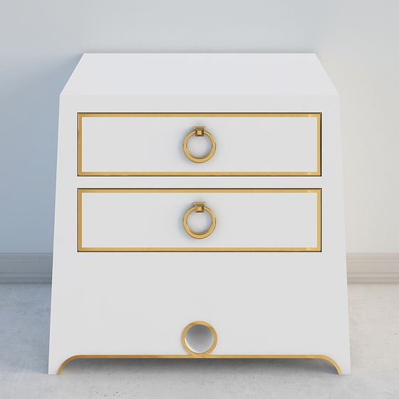 Stylish Low-Polygon Nightstand 3D model for Modern Spaces