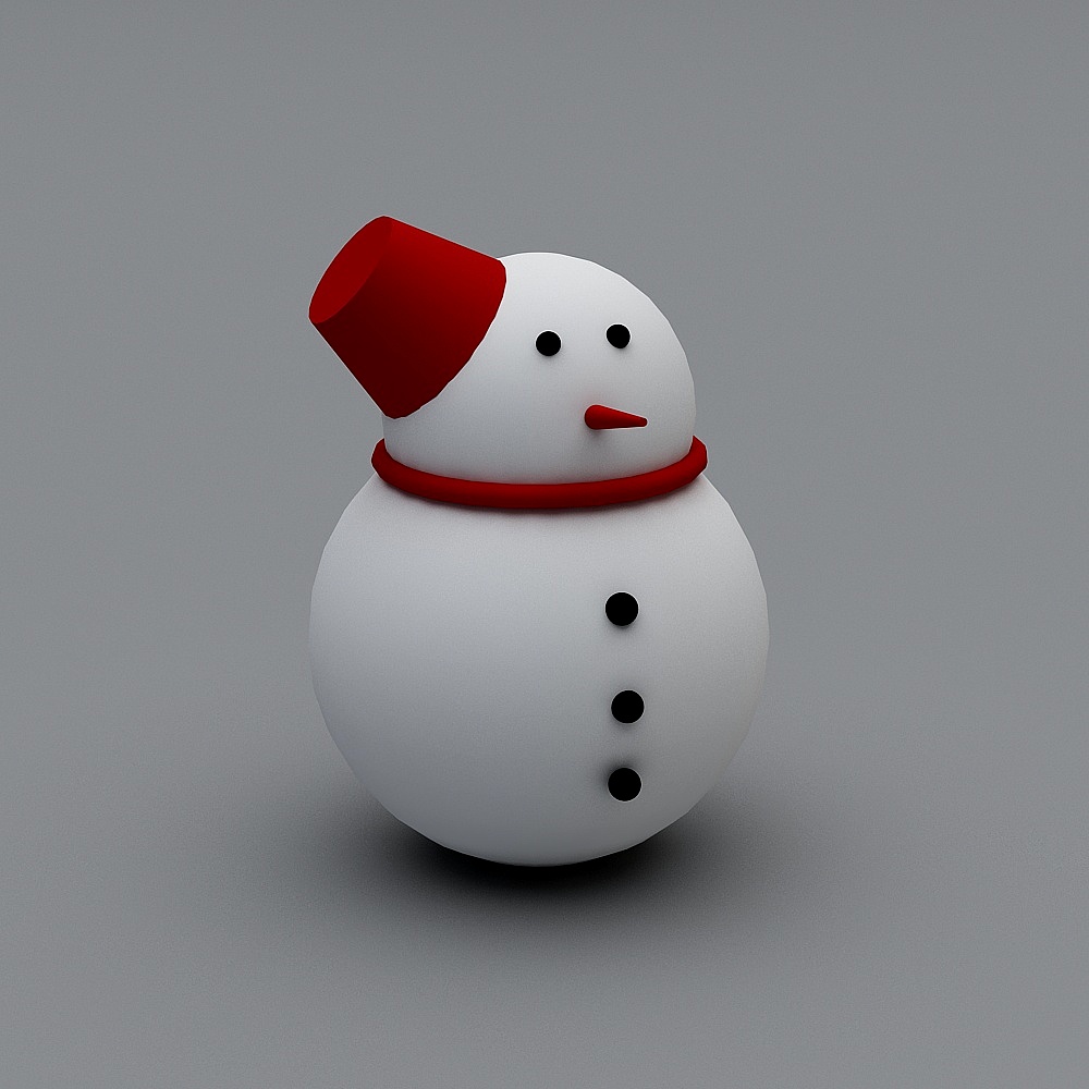 Charming Low-Poly Snowman 3D model for Winter Scenes