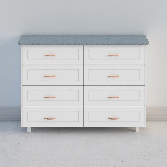 Minimalist 6-Drawer Storage Cabinet 3D model