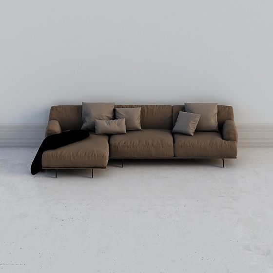 Modern Low-Polygon Sofa 3D model for Creative Spaces