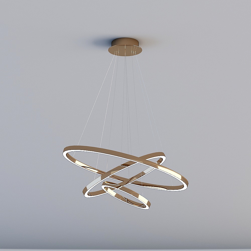 Elegant Low-Polygon Chandelier 3D model