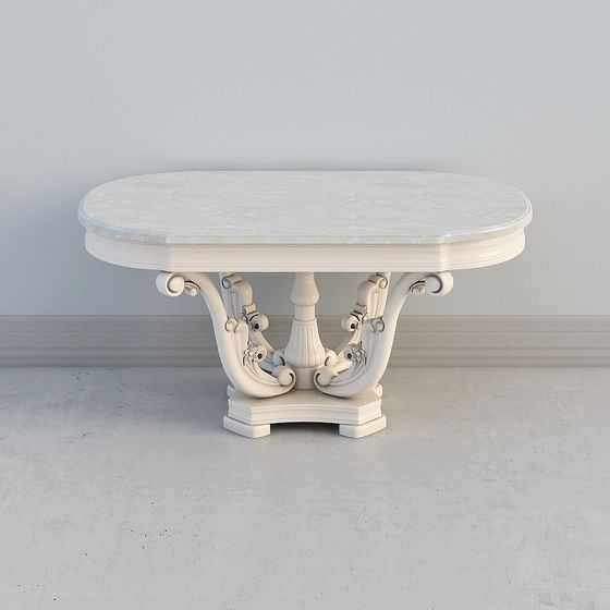 Gorgeous Round Table 3D model with Marble Texture