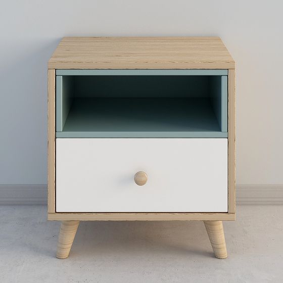 Elegant Nordic Style Nightstand 3D model