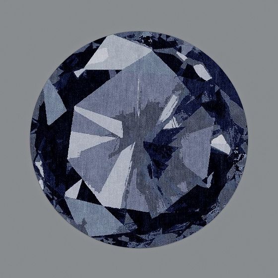 Black Round Carpet for Children's Room 3D Model