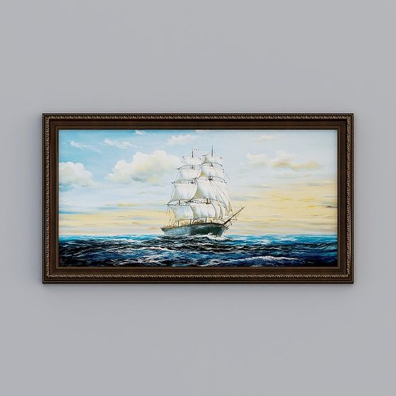 Elegant Vintage Sailboat 3D model