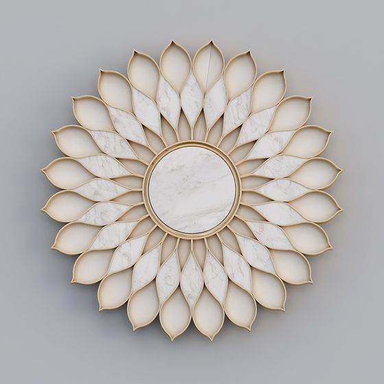 Elegant Low-Poly Framed Mirror 3D model