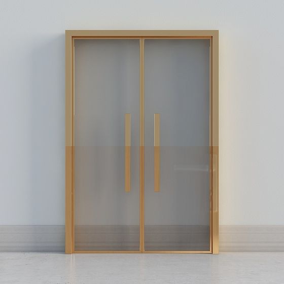 Elegant Glass Door 3D model for Modern Interiors