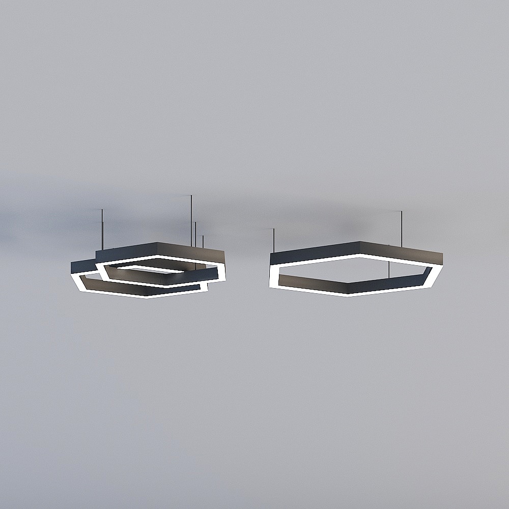 Futuristic Hanging Light Fixture 3D model