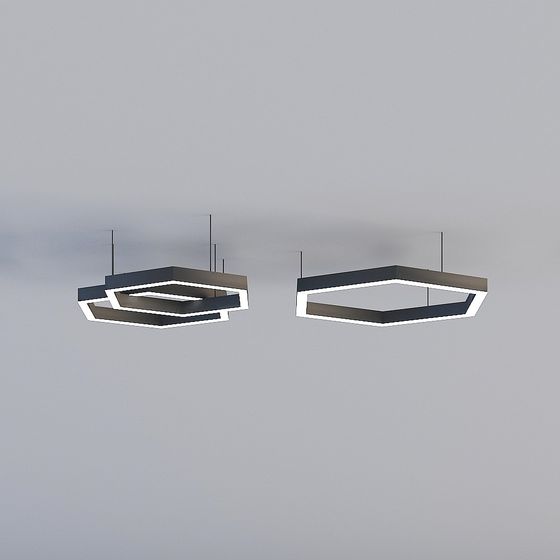 Futuristic Hanging Light Fixture 3D model