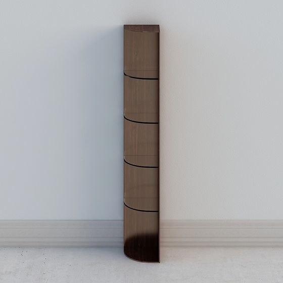 Curved Bookshelf 3D model for Modern Interiors