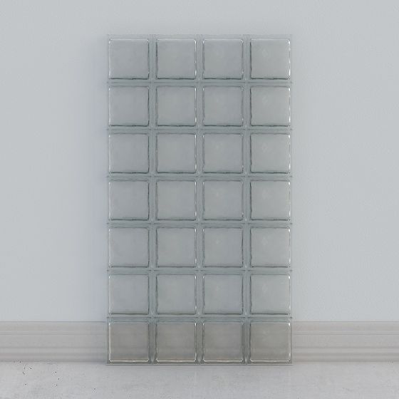 Gray Glass Brick 3D Model for Stylish Dividers