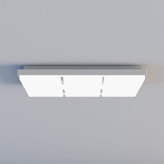 Modern Ceiling Light 3D Model in White and Gray