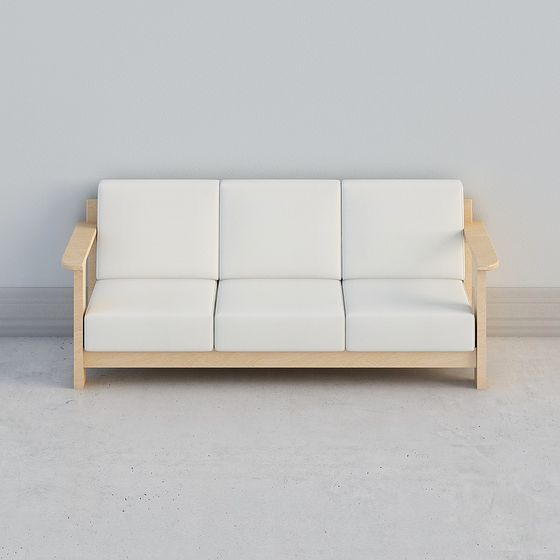 Modern Minimalist Low-Poly Sofa 3D model