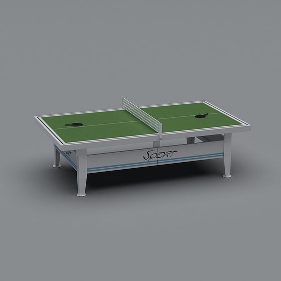 Vibrant Green Ping Pang Table 3D Model for Sports Spaces