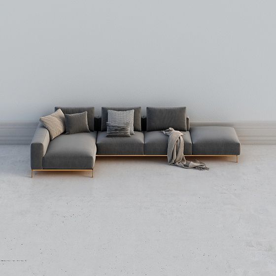 Luxury Low-Polygon 3D Sofa Model