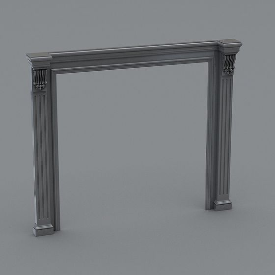 Elegant Classical Fireplace Framing 3D model