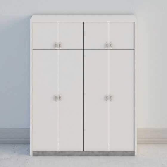 Elegant White Storage Cabinet 3D model for Modern Interiors
