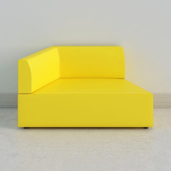 Yellow Block Sofa 3D Model for Single Use