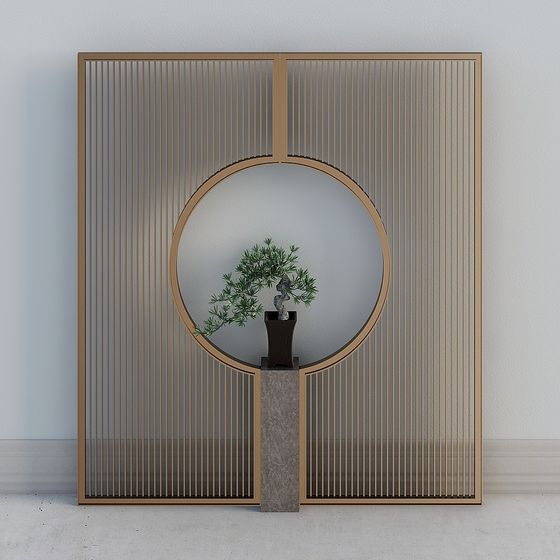 Zen-Inspired Screen 3D model