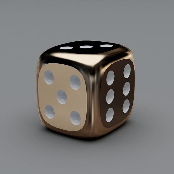 Stylish Low-Poly Dice 3D Model
