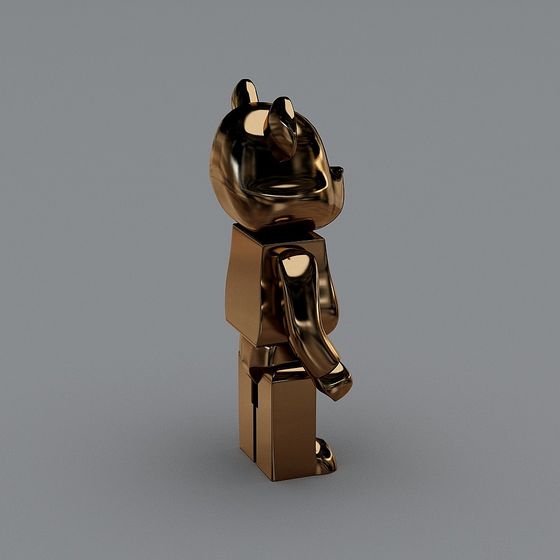 Golden Owl Low-Poly 3D Model