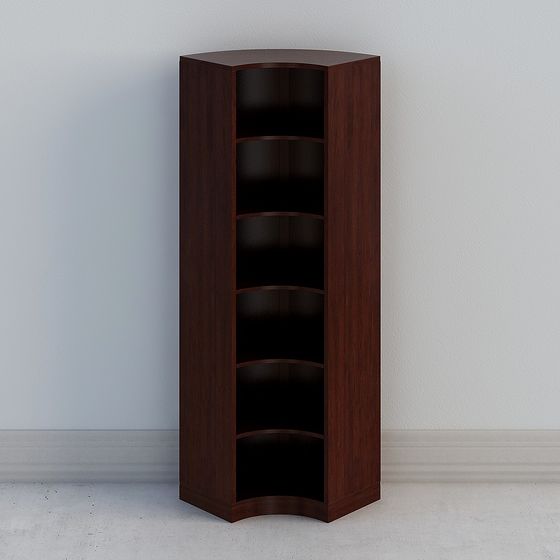 Unique Curved Bookshelf 3D model for Modern Interiors