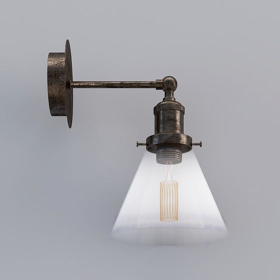 Vintage Industrial Wall Sconce 3D model