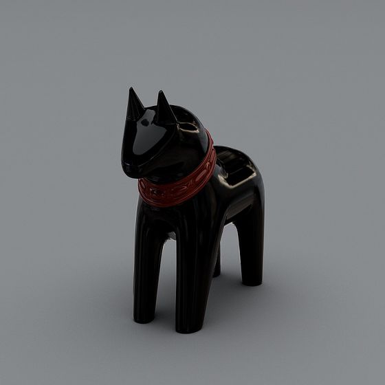 Mystical Black Cat 3D model for Creative Projects