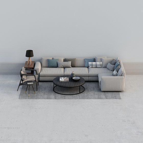 Urban Comfort 3D model Sofa Set for Modern Interiors