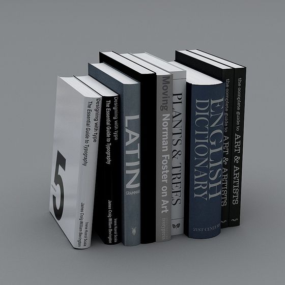 Academic Bookshelf 3D model