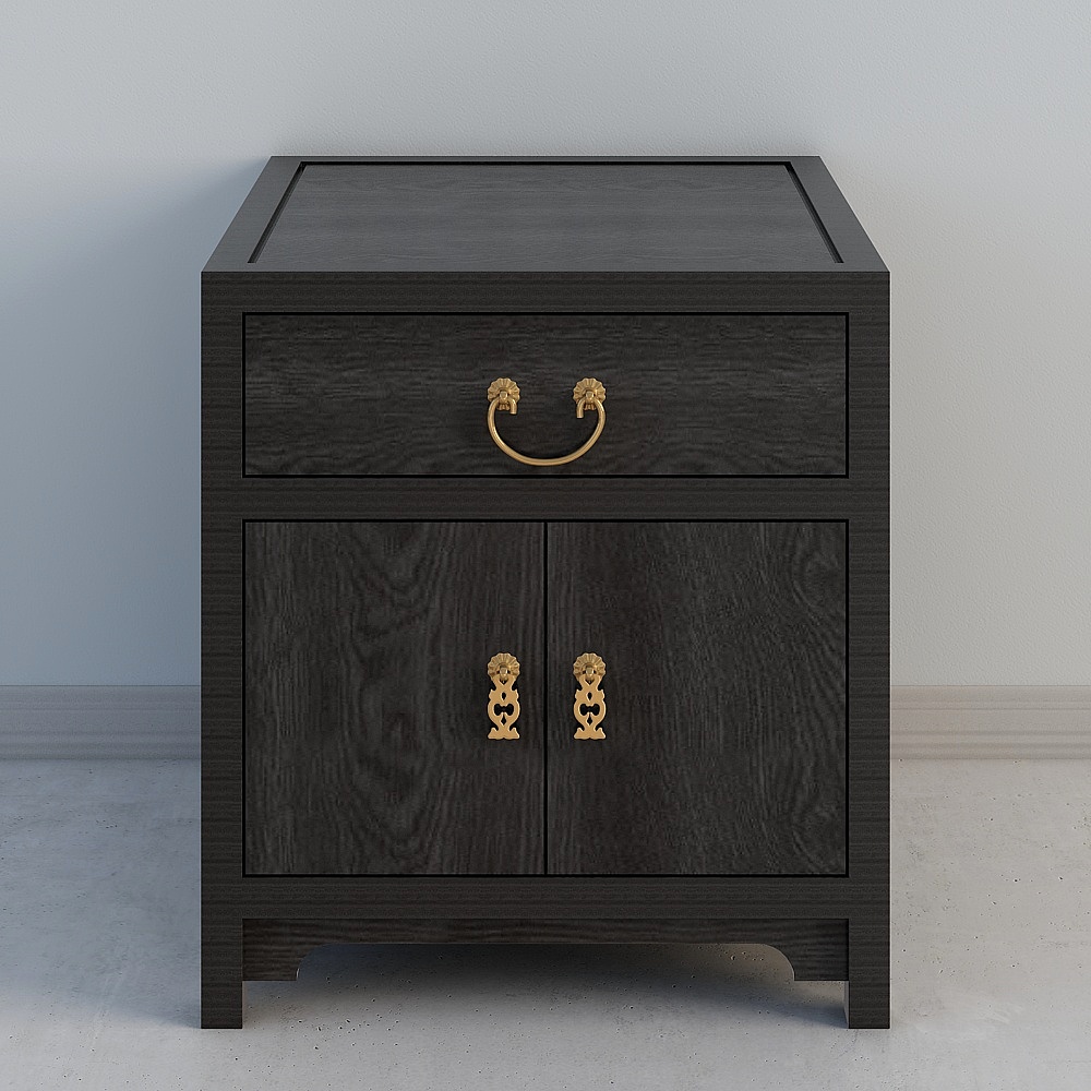 B11- Single-drawn double-door bedside table