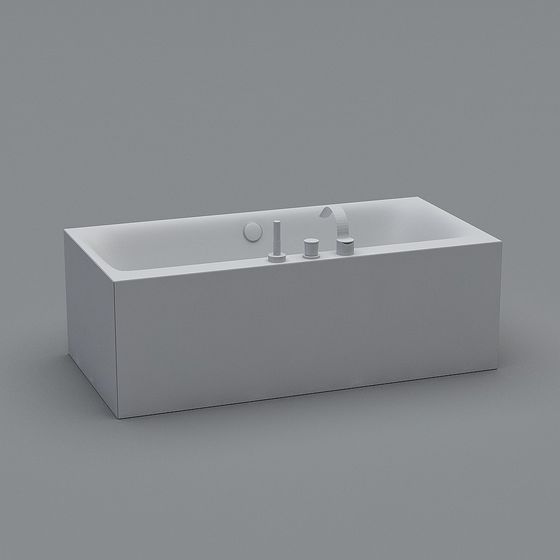 Minimalist 3D Bathtub Model for Contemporary Spaces