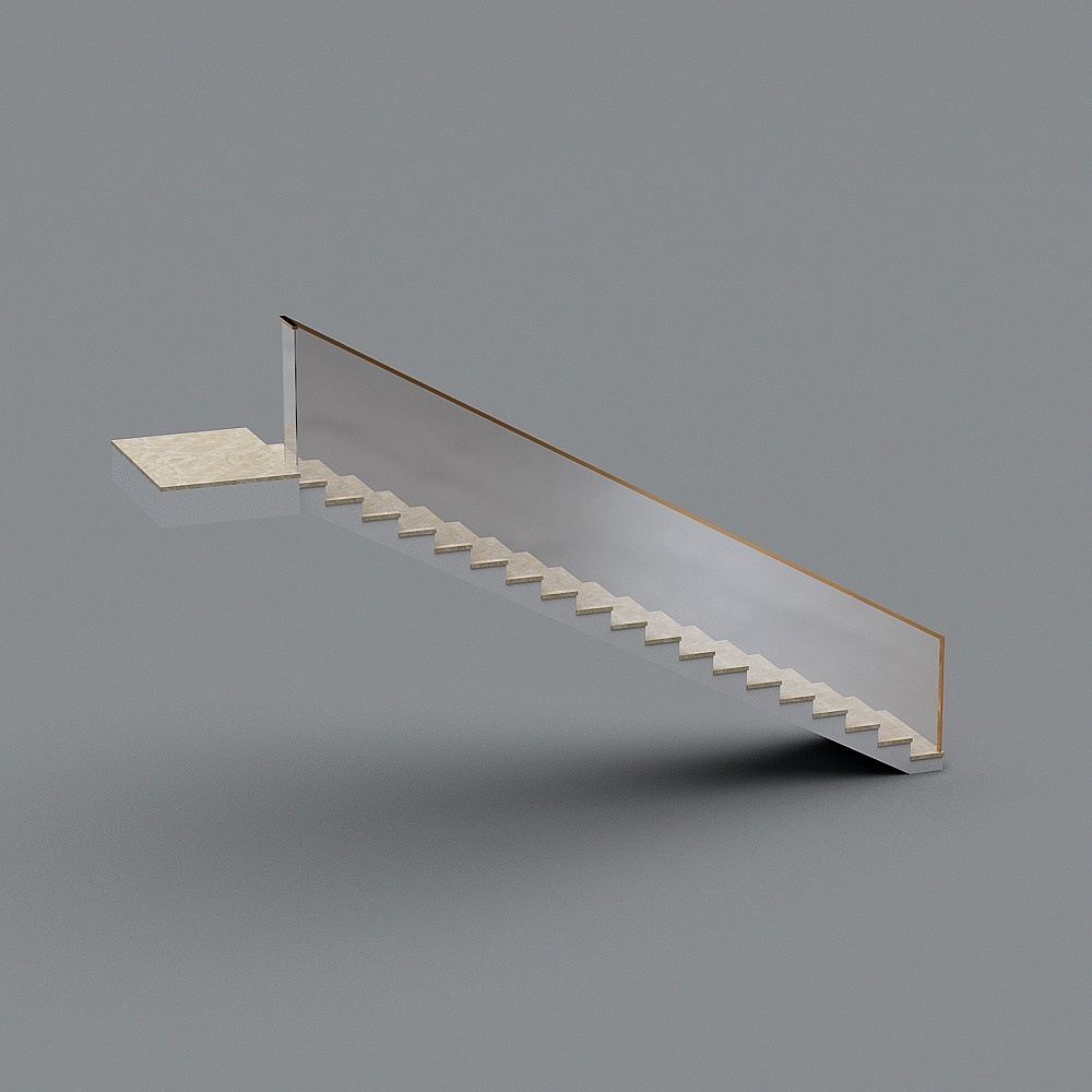 Glass I-type staircase