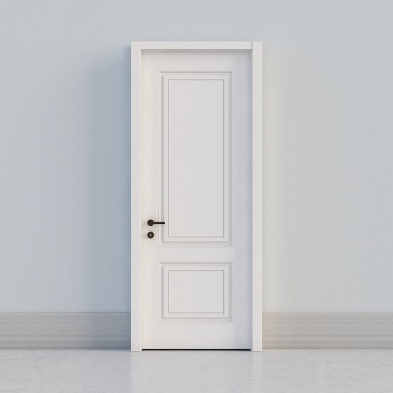 Elegant Low-Poly 3D Model Door in Classic European Style