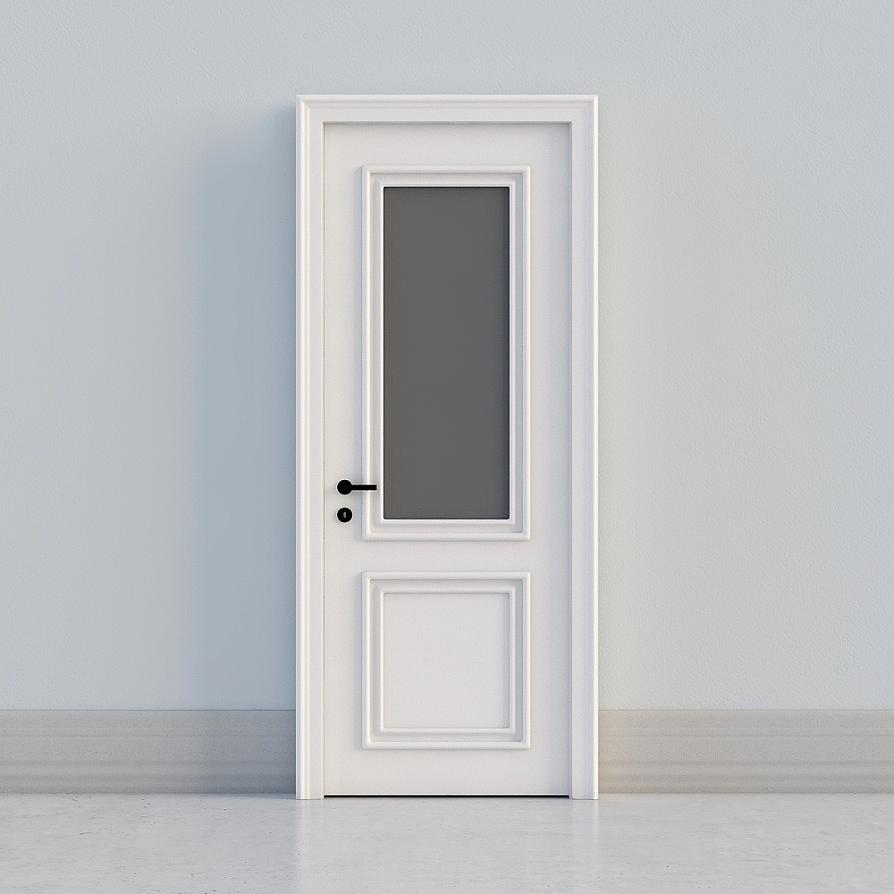 traditional beige windowed door