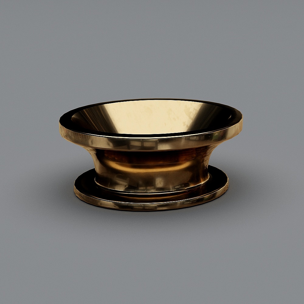 Elegant Metal Bowl 3D model