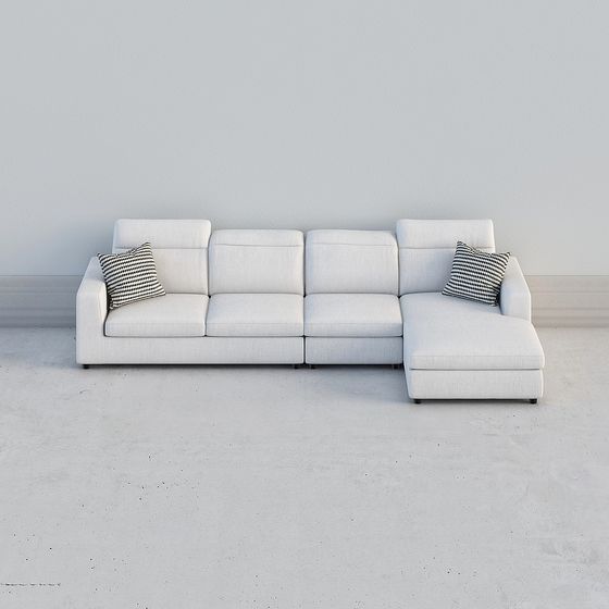 Modern Minimalist Sofa 3D model for Interior Design