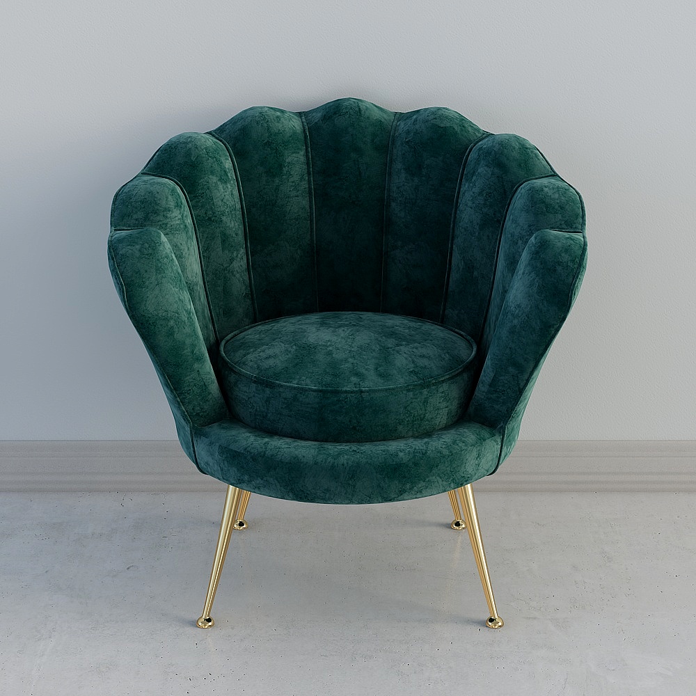 Chaise de dossier de loisirs légèrement luxueuse et moderne