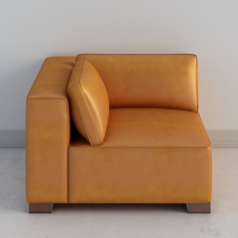 Grace leather corner single sofa