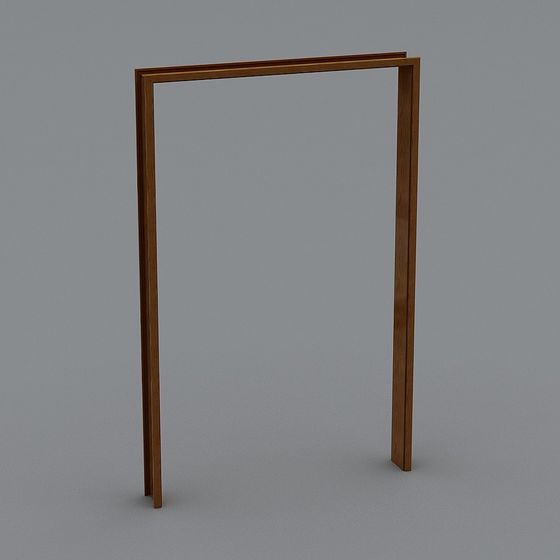 Stylish Wooden Door Frame 3D model for Modern Interiors