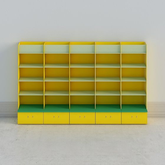 Color Wall Shelf 3D model for Modern Aesthetics