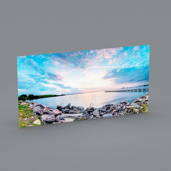Sunset Beach 3D model for Creative Projects